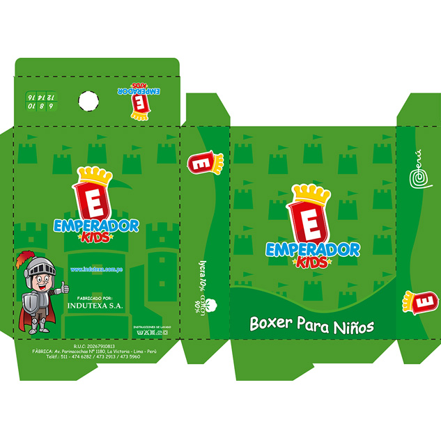 Diseño para caja de Boxer Niño
